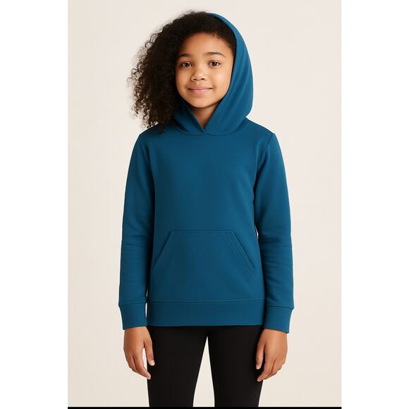Shosho Girls Hoodie Blue Pullover One Size Fits 10/12 Soft Stretch Youth - Picture 1 of 13